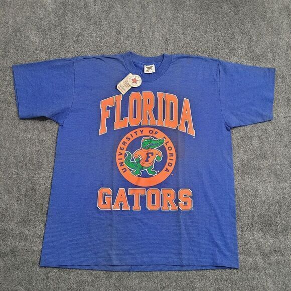Vintage Florida Gators T-Shirt Mens XL‎ Single Stitch Blue Striped Made In USA - Picture 1 of 13
